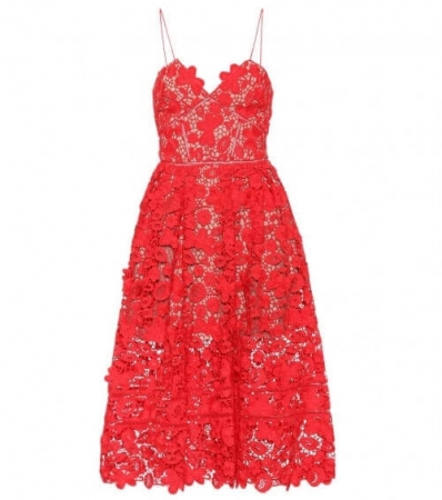 Lace red dress with bustie