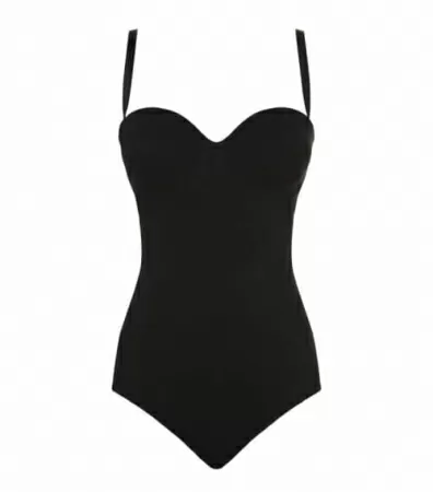 Stylish black one-piece swimsuit