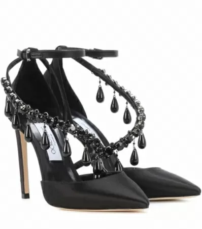 Leather high heels