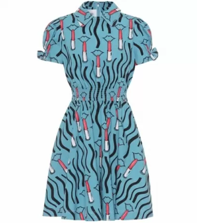 Cotton dress with collar